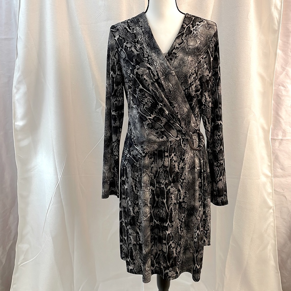 Laundry By Shelli Segal Shakeskin Print Wrap Dress Size Large